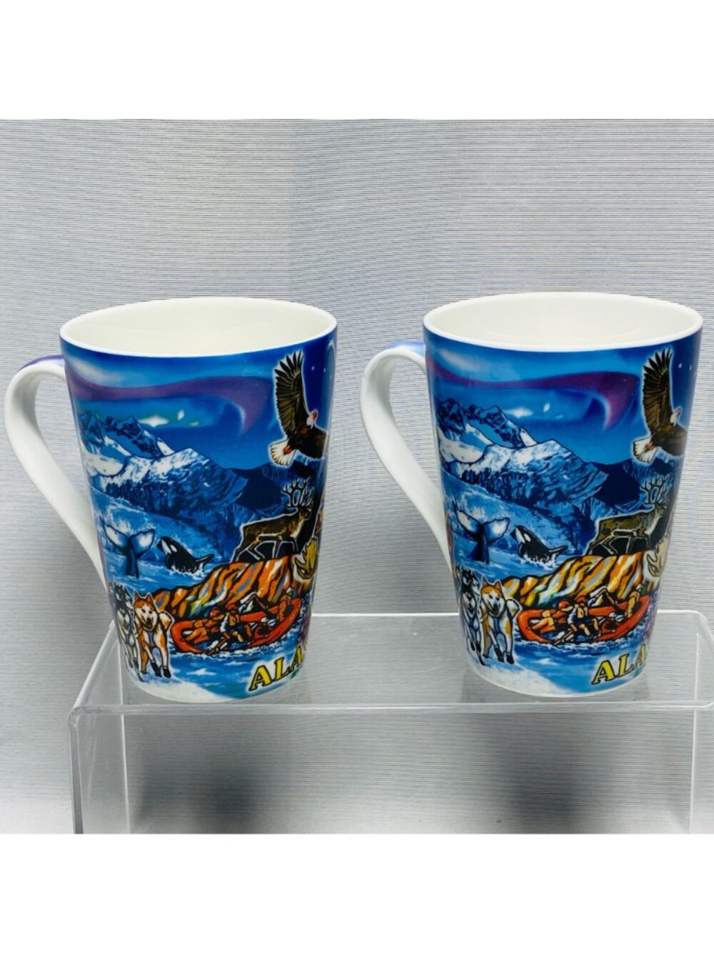 Alaska Outpost Ceramic 14oz Mugs With Scenic Wildlife Design & Aurora Borealis - Picture 5 of 13